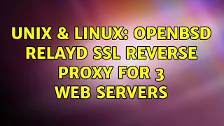 Unix Linux OpenBSD relayd SSL reverse proxy for 3 web servers