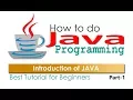 java programming introduction tutorial in part-1