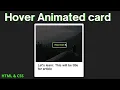 CSS Animations Read More Button on Hover HTML CSS CSS Tutorial