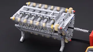 Build & Test Lego Engines: W16, napier deltic, rotary, axial, V8 square pistons