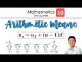 Arithmetic Means Arithmetic Sequence Mathematics Grade 10