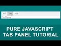 Pure Javascript Tab Panel Tutorial