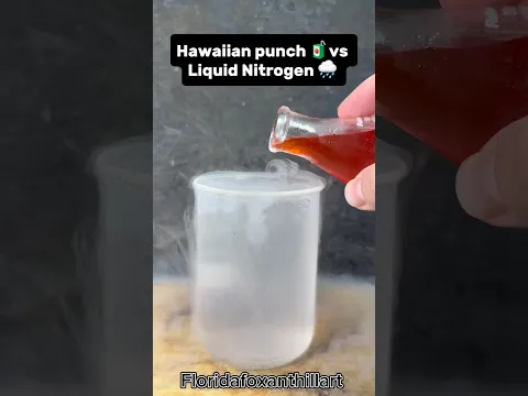 Hawaiian punch 🧃vs Liquid Nitrogen 🌧️ #satisfying #Experiment #ASMR #Science #LiquidNitrogen