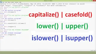 Built in String Functions in Python Capitalize Casefold Lower Upper islower isupper