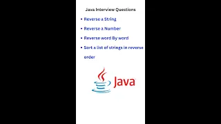 Reverse a String Reverse a Number Most important Java Interview Questions