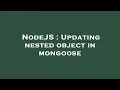 NodeJS Updating nested object in mongoose