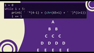 78 Alphabet Triangle Pattern without any pre-defined method using while loop in Python