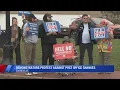 Postal workers and supporters oppose USPS privatization in downtown Evansville