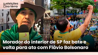 Morador do interior de SP faz bate e volta para ato com Flávio: ‘Expressar meu patriotismo’