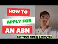 How to Get ABN in 5 Minutes For FREE in 2025 Uber Eats DoorDash Disability care