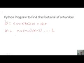 Factorial Program Using Python
