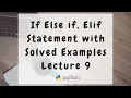 If Elif Statement in Python with Solved Examples in Urdu Hindi