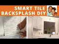AMAZING Smart Tile Peel Stick Backsplash Install - Vinyl Stick Tiles DIY Power Couple