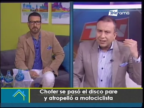 Chofer se pasó el disco pare y atropelló motociclista
