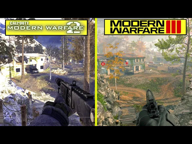 Call of Duty Modern Warfare III 2023 vs 2009 Modern Warfare 2 Estate Map Comparison  PS5 vs Xbox 360