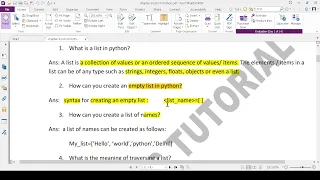 Lists in Python Chapter 9