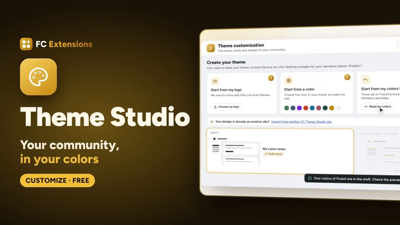 Theme Studio for FluentCommunity: your colors and fonts, no code needed