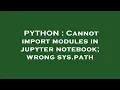 PYTHON Cannot import modules in jupyter notebook wrong sys path