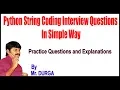 Python String Coding Interview Questions In Simple Way