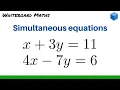 Solving simultaneous equations by substitution