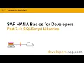 SAP HANA Basics For Developers Part 7 4 SQLScript Libraries