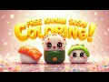 Cute Kawaii Sushi Characters Colouring Set