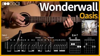 1025 Oasis - Wonderwall Guitar tutorial TAB