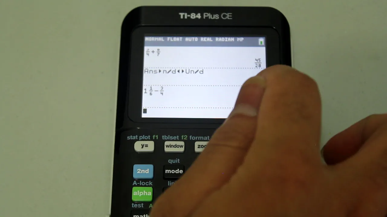 Using the Fraction Button on a TI-84 Series Calculator