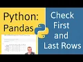 How to Check the First and Last Rows of a Data Frame in Pandas Python