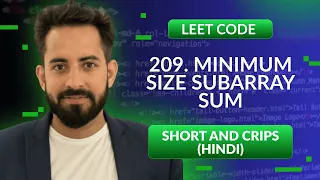Leetcode 209 Minimum Size Subarray Sum Hindi Python Leetcode 1 Optimized way