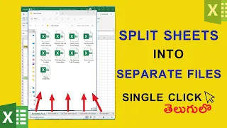 How to Split Each Excel Sheet Into a Separate Files Telugu I Worksheets into Files