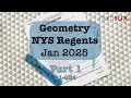 Geometry NYS Regents January 2025 Part 1 MathSux