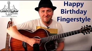 Download Happy Birthday - Beginners Fingerstyle Guitar Lesson - Free TAB - Drue James MP3