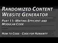 Pt 11 Writing Efficient and Modular Code Web Development How to Code Random Content Generator