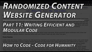 Pt 11 Writing Efficient and Modular Code Web Development How to Code Random Content Generator