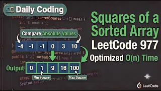 LeetCode 977 Squares of a Sorted Array Two Pointers Java O n Solution