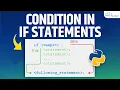 Condition in IF Statements in python Programming Python Tutorial in Hindi