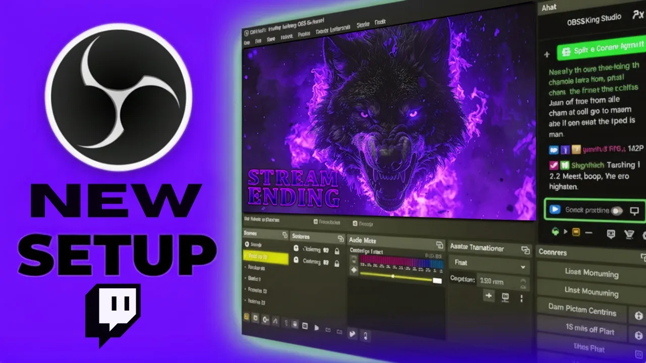 Inferno Wolf Purple Animated Stream Overlay Pack