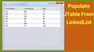 JAVA - How To Populate JTable From a Linkedlist In Java Netbeans With Source Code