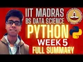 Python Week 5 All Concepts Summarized Most Important Topics Foundation IIT Madras BS Data Science