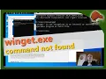 Winget exe command not found