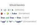 VBScripting Arithmetic Comparison And Logical Operators