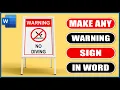 Make ANY Warning sign in Word Microsoft Word Tutorial