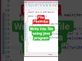 write into file using java program FileWriter File file handling