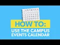 How to use the UCR campus events calendar