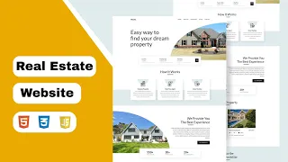 Real Estate Website Design Using HTML CSS JavaScript Project for Beginners