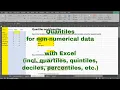 Excel - Quantiles and Quartiles non-numeric