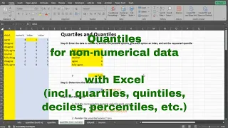 Excel - Quantiles and Quartiles non-numeric