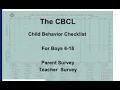 About CBCL Child Behavior Check List Vibration classes Home Science With Meenu Pandey
