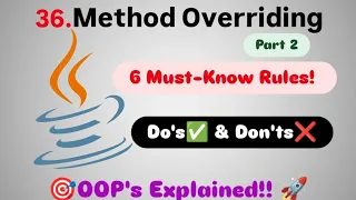 Object Oriented Programming OOPs in Java Part 10 Overriding in Java - Key Rules Fight4Tech